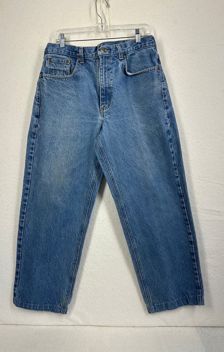 Vintage Carhartt Baggy Cropped Jeans B17 Relaxed Fit Tapered Leg SZ 36/27
